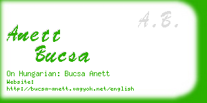 anett bucsa business card